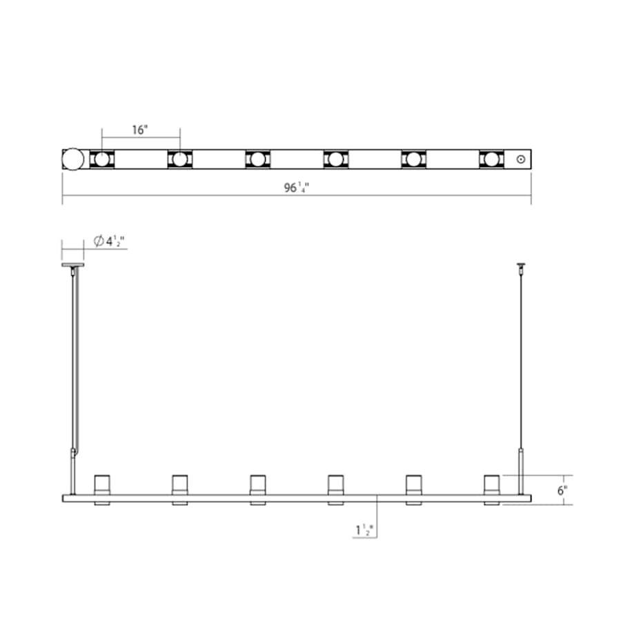 Sonneman Intervals 97" Wide Pillar Candle Linear Chandelier