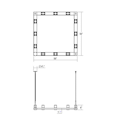 Sonneman Intervals 56" Wide Pillar Candle Chandelier