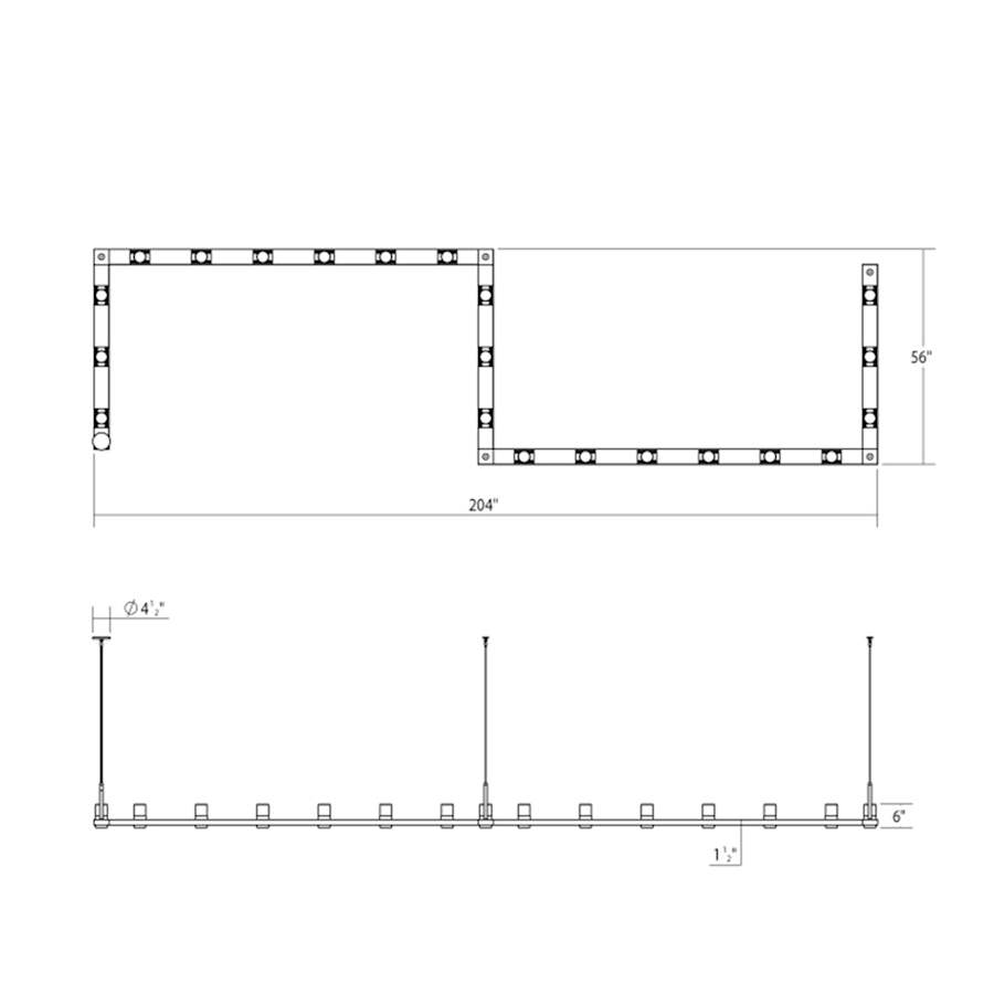 Sonneman Intervals 204" Wide Pillar Candle Chandelier