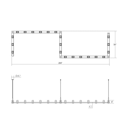 Sonneman Intervals 204" Wide Pillar Candle Chandelier
