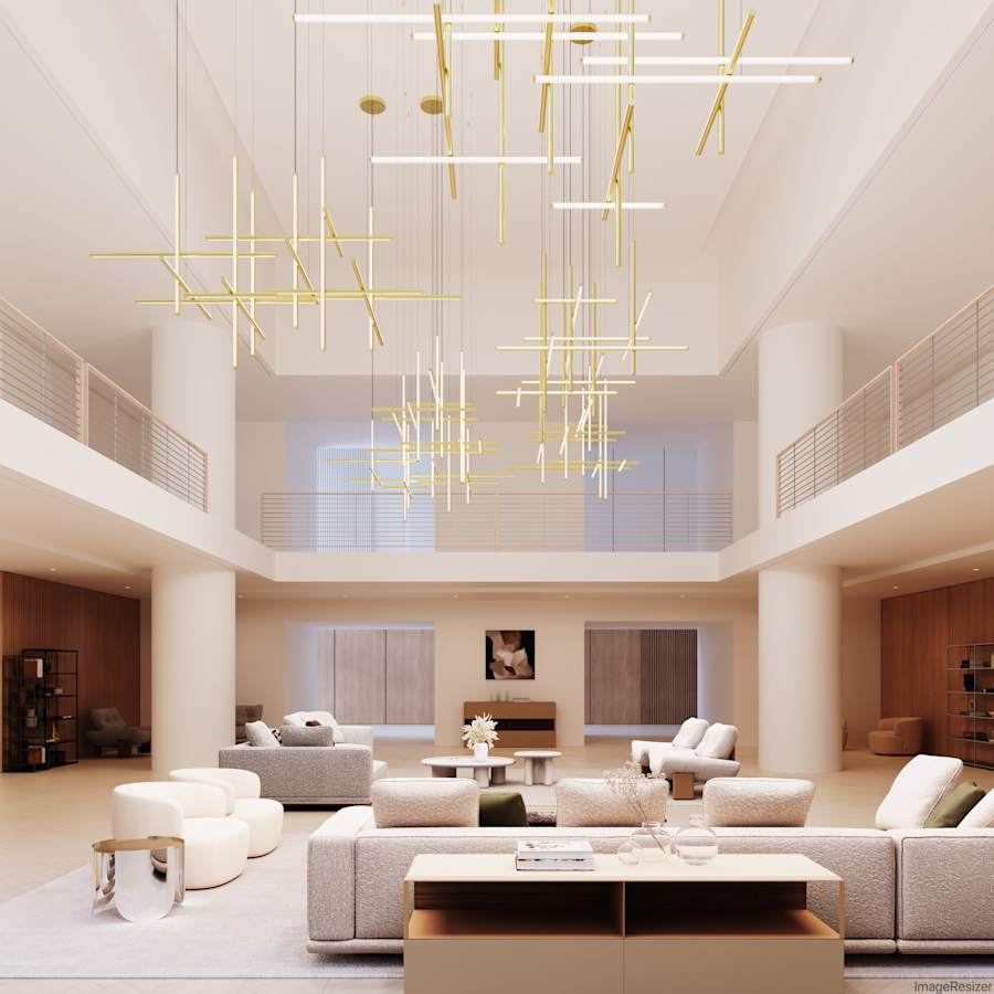 Sonneman Labyrinth 89" Wide LED Abstract Chandelier