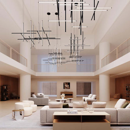 Sonneman Labyrinth 89" Wide LED Abstract Chandelier