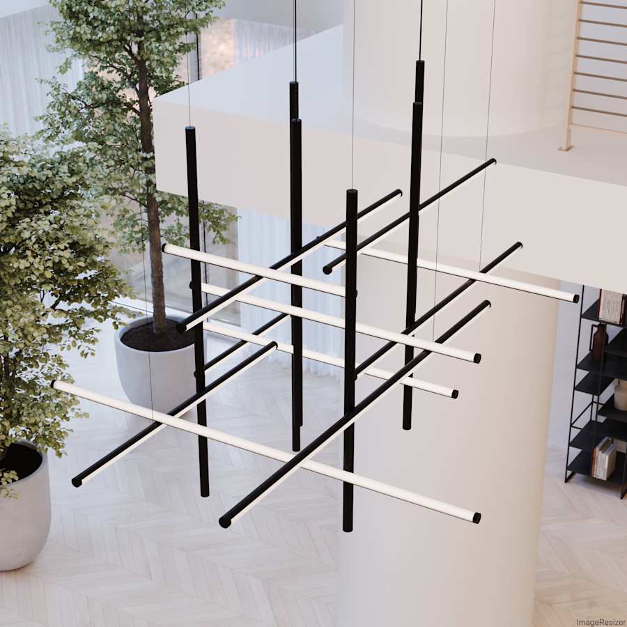 Sonneman Labyrinth 89" Wide LED Abstract Chandelier