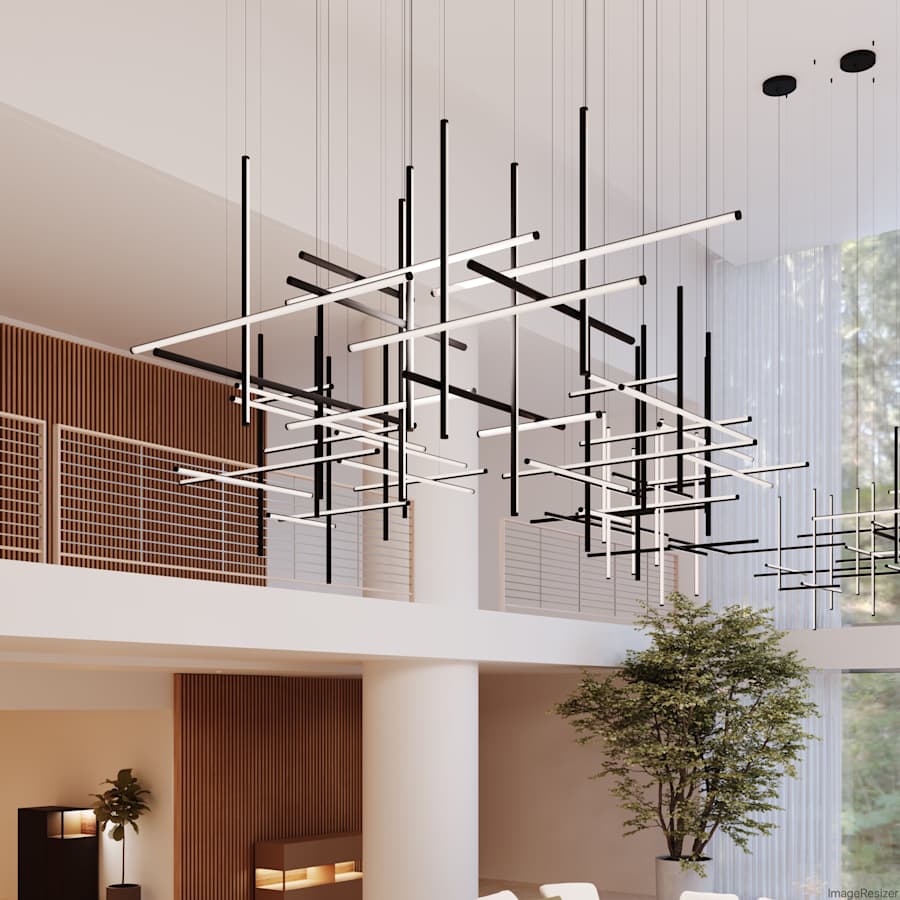 Sonneman Labyrinth 89" Wide LED Abstract Chandelier