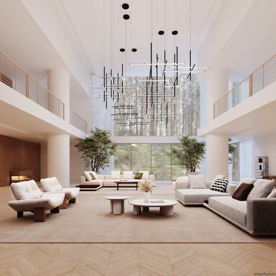 Sonneman Labyrinth 89" Wide LED Abstract Chandelier