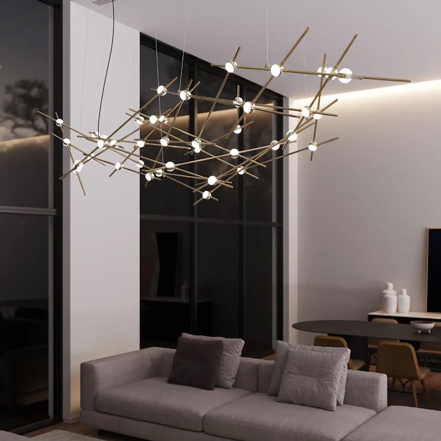 Sonneman Constellation 93" Wide Abstract Chandelier