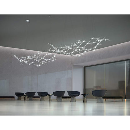Sonneman Constellation 93" Wide Abstract Chandelier