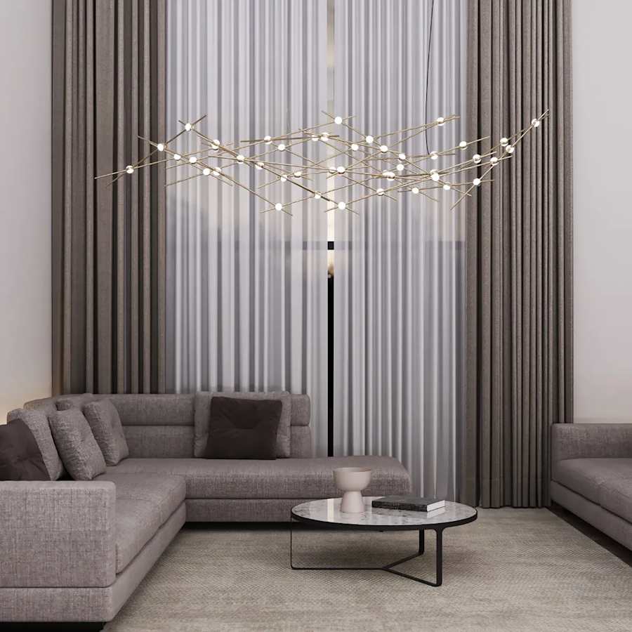 Sonneman Constellation 93" Wide Abstract Chandelier