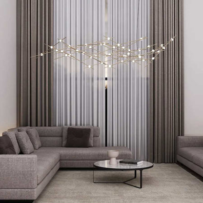 Sonneman Constellation 93" Wide Abstract Chandelier