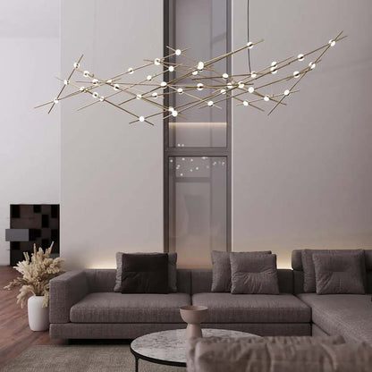 Sonneman Constellation 93" Wide Abstract Chandelier
