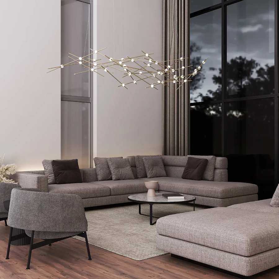 Sonneman Constellation 93" Wide Abstract Chandelier