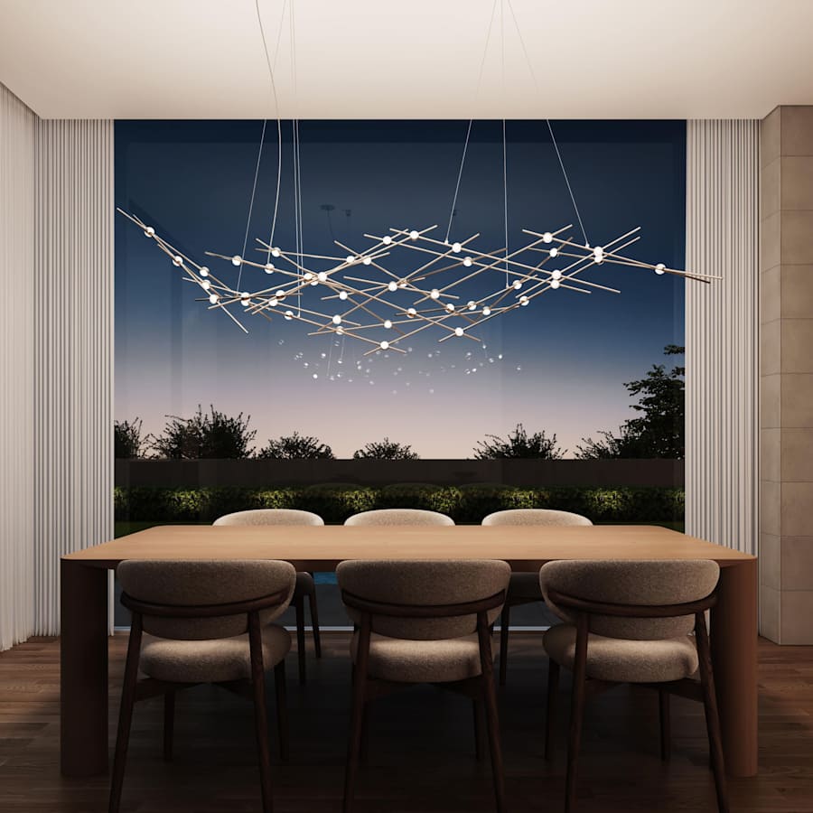 Sonneman Constellation 93" Wide Abstract Chandelier