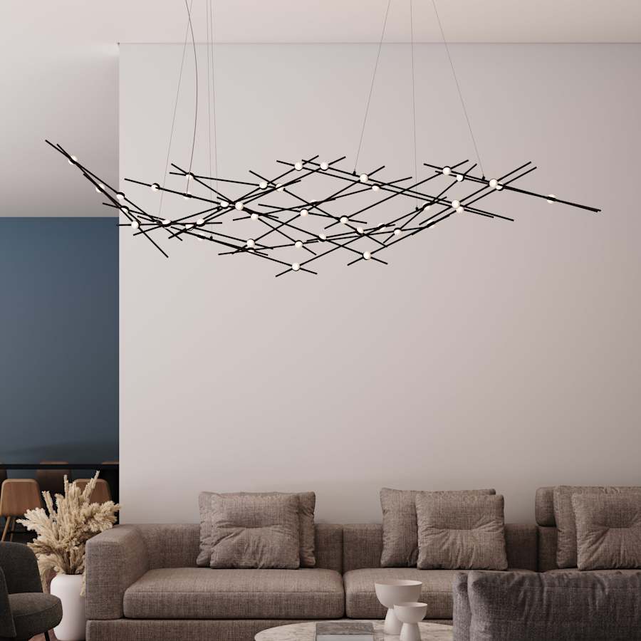 Sonneman Constellation 93" Wide Abstract Chandelier