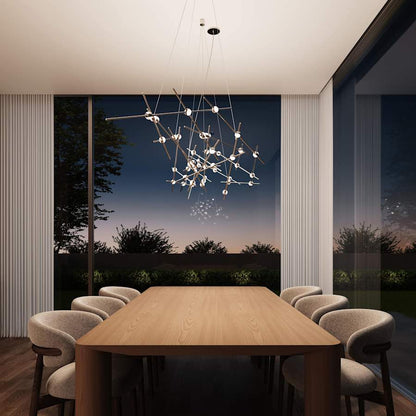 Sonneman Constellation Ursa Major 44 Light 93" Wide LED Abstract Chandelier with White Acrylic Shades