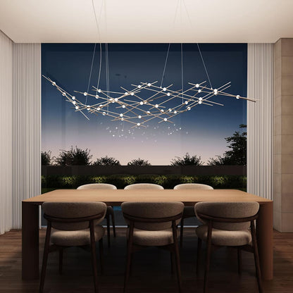 Sonneman Constellation Ursa Major 44 Light 93" Wide LED Abstract Chandelier with White Acrylic Shades