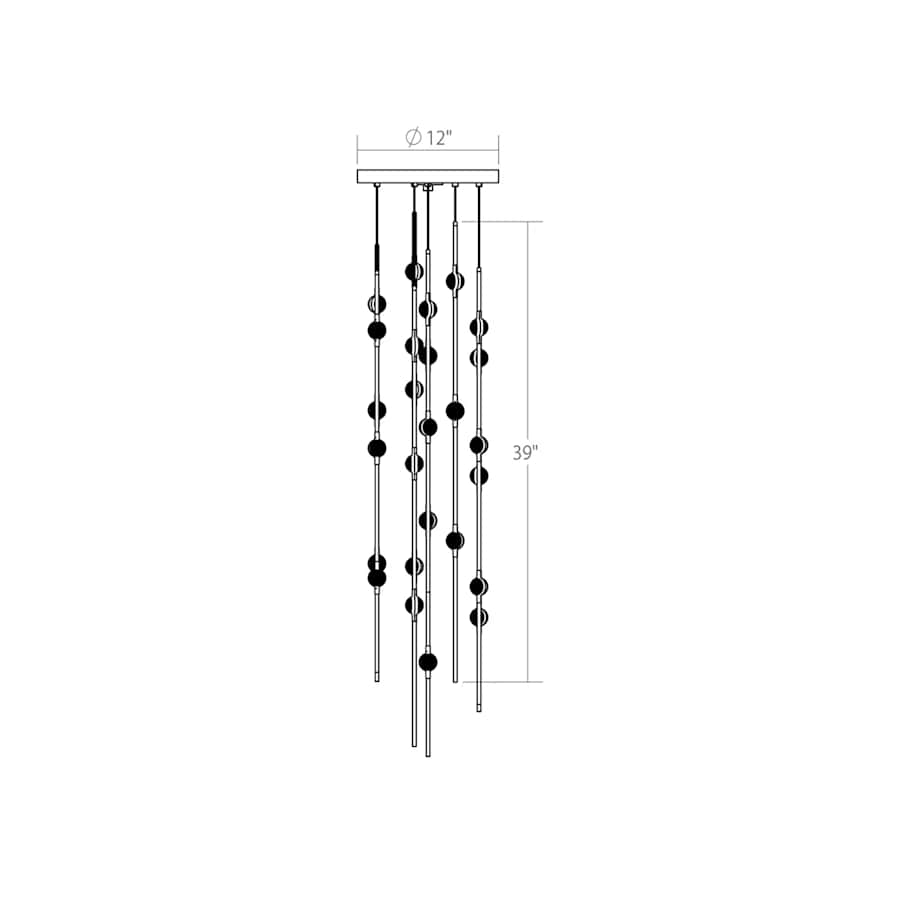 Sonneman Constellation Andromeda 26 Light 12" Wide LED Abstract Multi Light Pendant