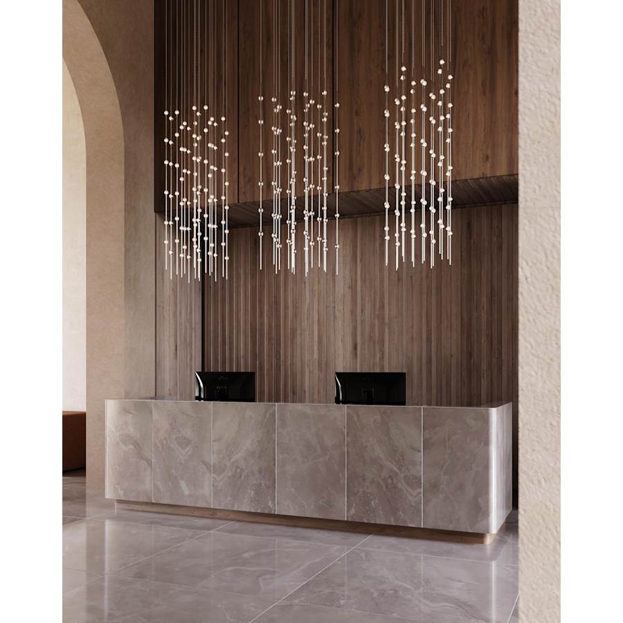 Sonneman Constellation Andromeda 24" Square LED Pendant with Clear Faceted Acrylic
