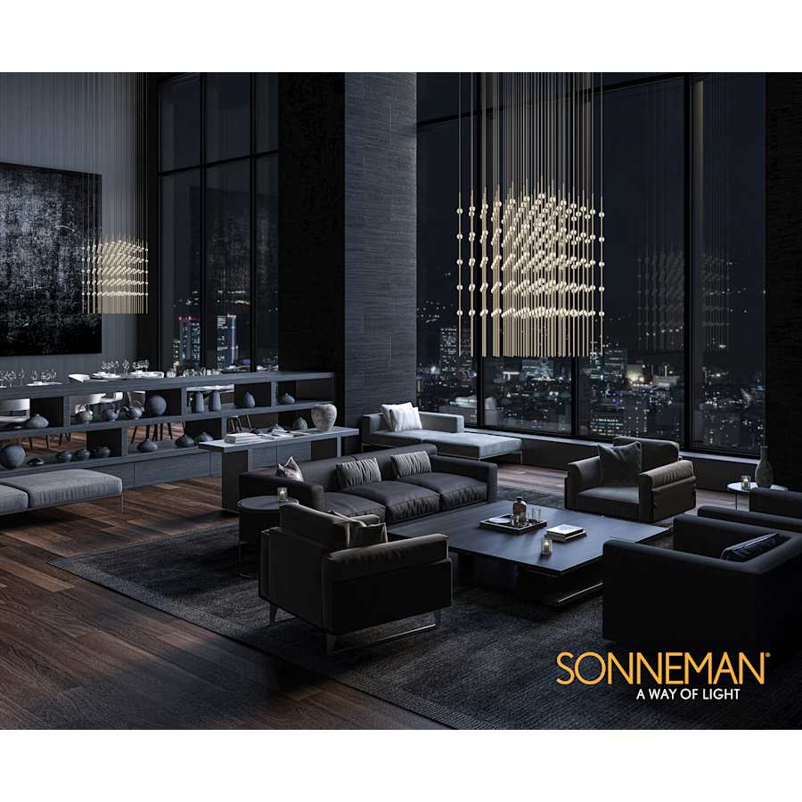 Sonneman Constellation Cosmic Cube 100 Light 21" Wide LED Abstract Multi Light Pendant
