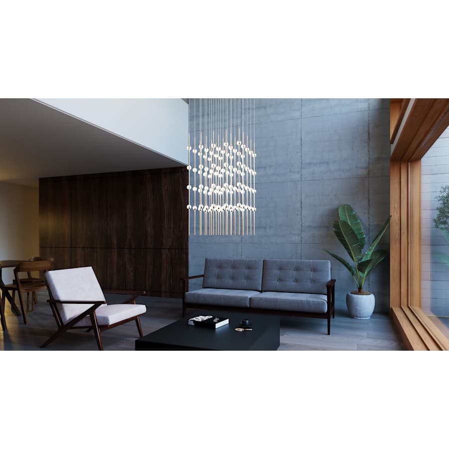Sonneman Constellation Cosmic Cube 100 Light 21" Wide LED Abstract Multi Light Pendant