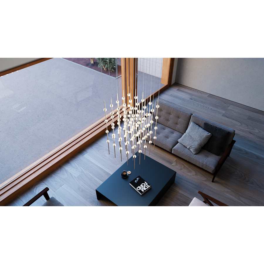 Sonneman Constellation Cosmic Cube 100 Light 21" Wide LED Abstract Multi Light Pendant