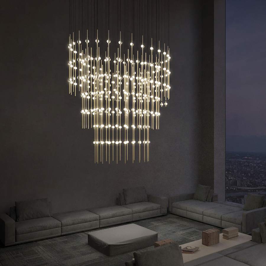 Sonneman Constellation Centaurus Pyramid 3 Light 48" Wide LED Abstract Chandelier