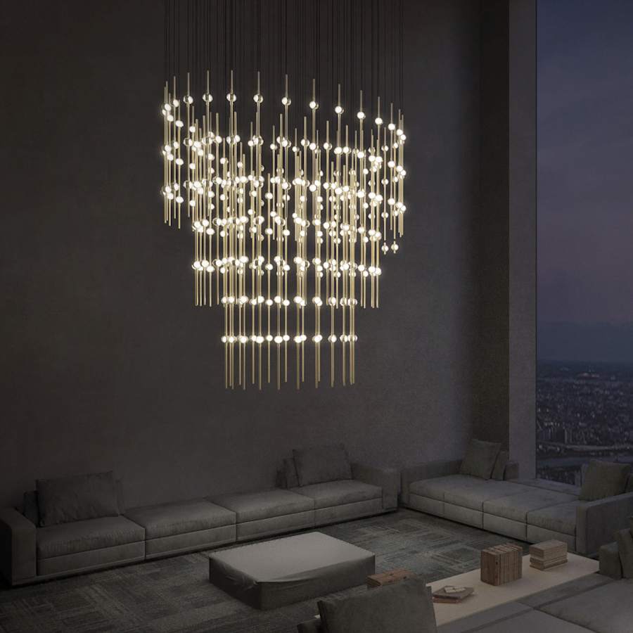 Sonneman Constellation Centaurus Pyramid 3 Light 48" Wide LED Abstract Chandelier