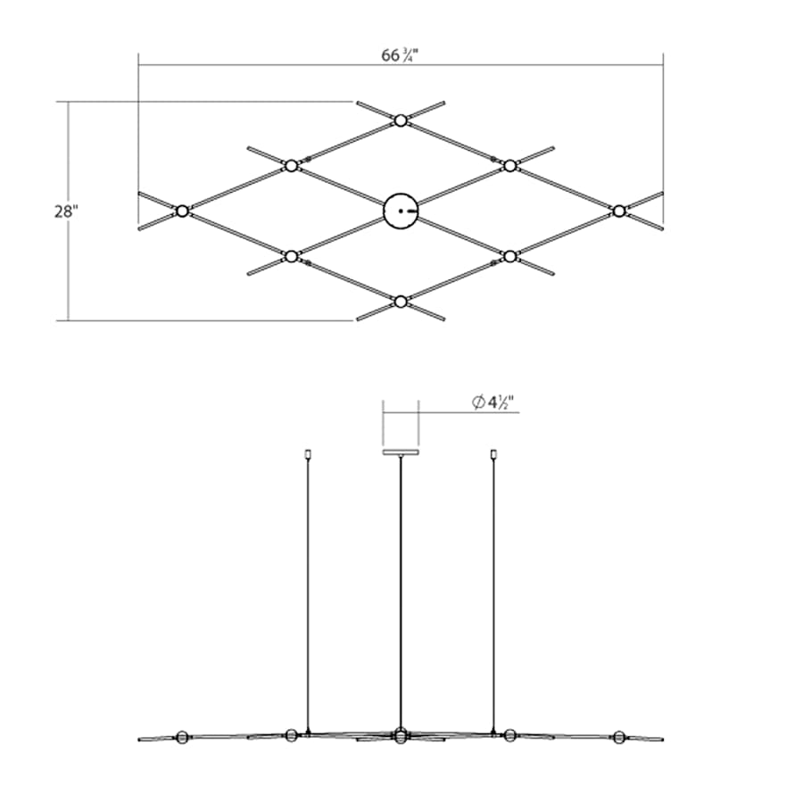 Sonneman Constellation 67" Wide Abstract Chandelier