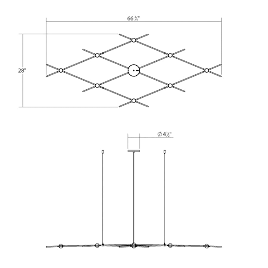 Sonneman Constellation Aquarius Minor 9 Light 67" Wide LED Chandelier with Faceted Acrylic Shades