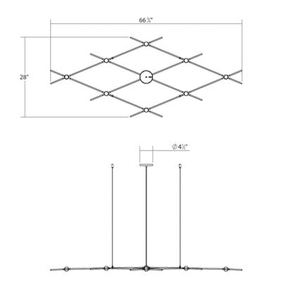 Sonneman Constellation Aquarius Minor 9 Light 67" Wide LED Chandelier with Faceted Acrylic Shades