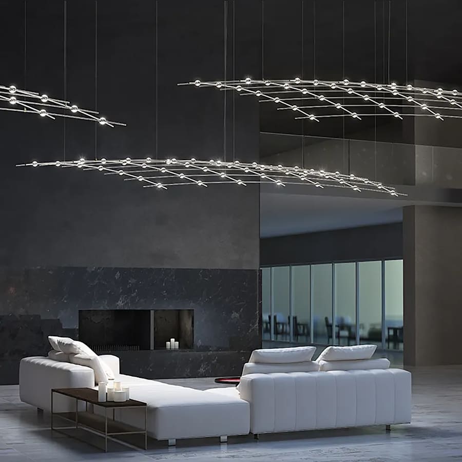 Sonneman Constellation Aquarius Major 49 Light 177" Wide LED Abstract Chandelier with Optical Acrylic Shades