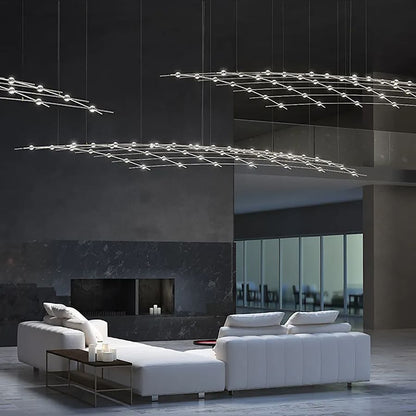 Sonneman Constellation Aquarius Major 49 Light 177" Wide LED Abstract Chandelier with Optical Acrylic Shades