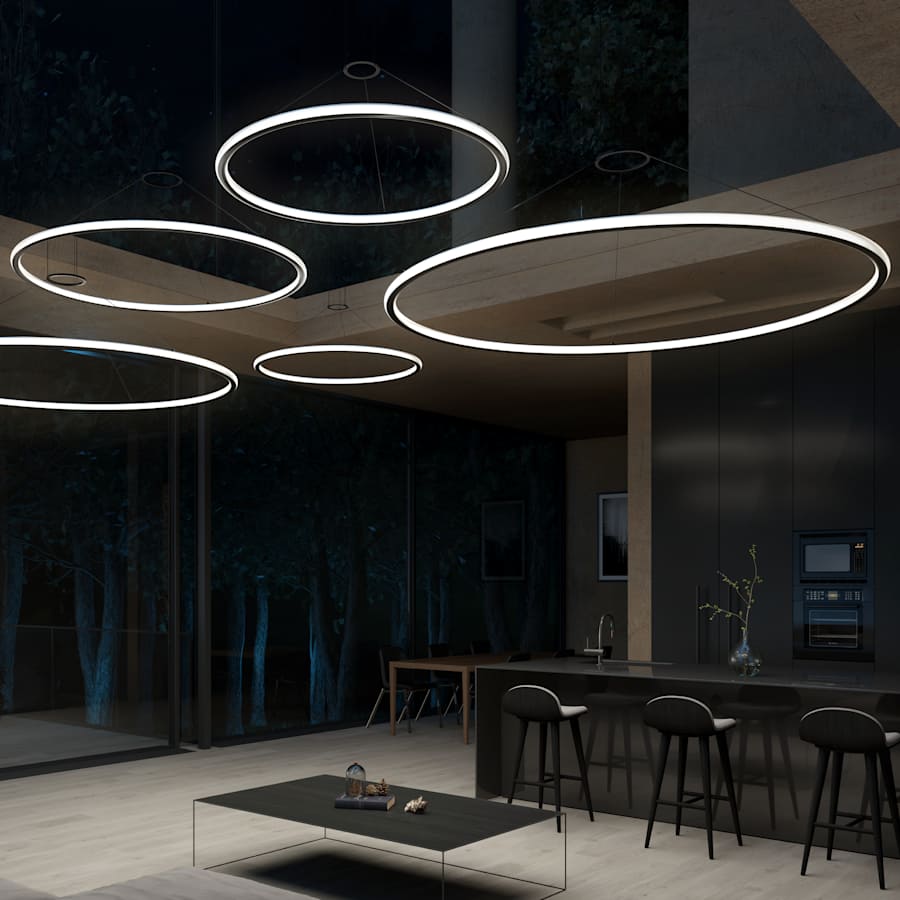 Sonneman Luna 50" Wide LED Ring Chandelier - 3500K