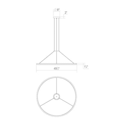 Sonneman Luna 50" Wide LED Ring Chandelier - 3500K