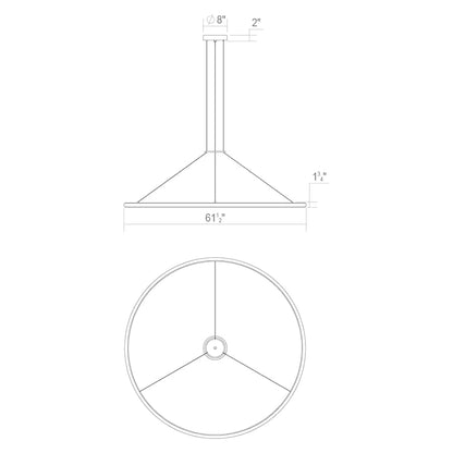 Sonneman Luna 62" Wide LED Ring Chandelier - 2700K
