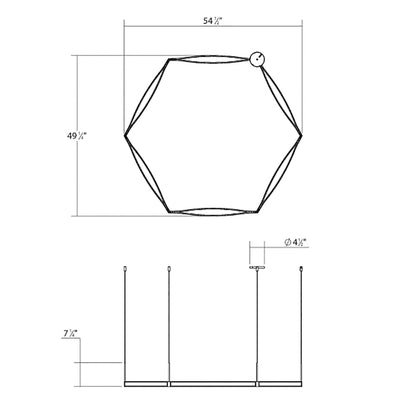Sonneman Ola 54" Wide LED Pendant