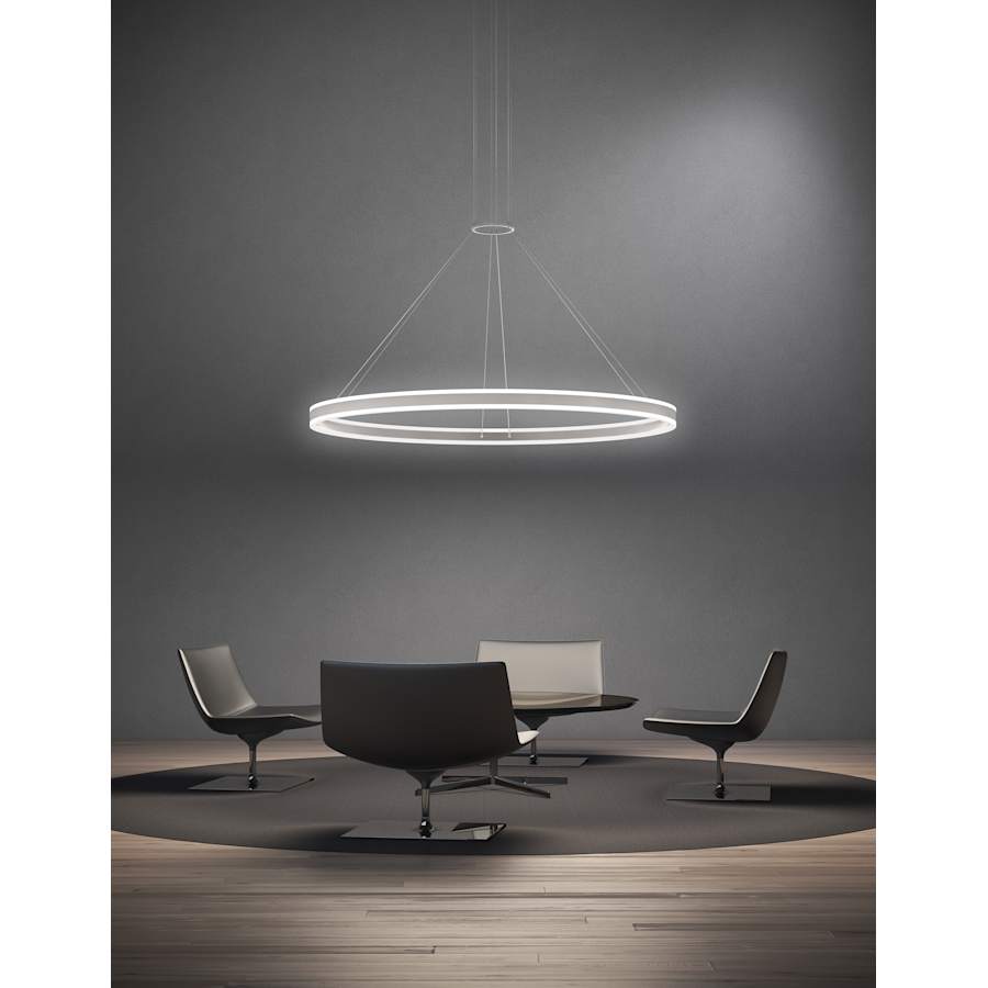 Sonneman Double Corona 48" Wide Integrated LED Ring Chandelier with Acrylic Shades