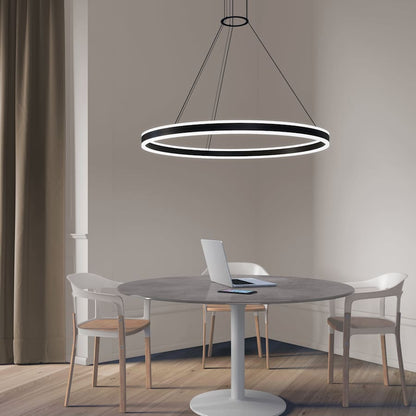 Sonneman Double Corona 48" Wide Integrated LED Ring Chandelier with Acrylic Shades