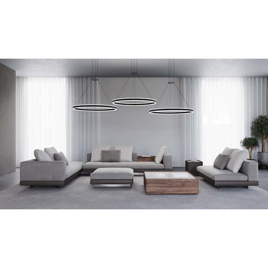 Sonneman Double Corona 48" Wide Integrated LED Ring Chandelier with Acrylic Shades