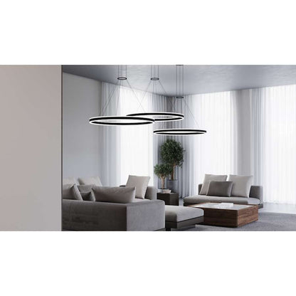 Sonneman Double Corona 48" Wide Integrated LED Ring Chandelier with Acrylic Shades