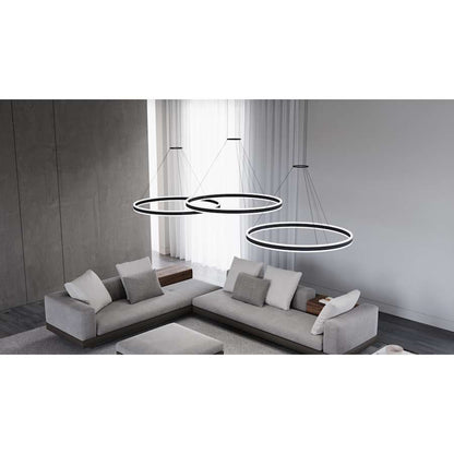 Sonneman Double Corona 48" Wide Integrated LED Ring Chandelier with Acrylic Shades