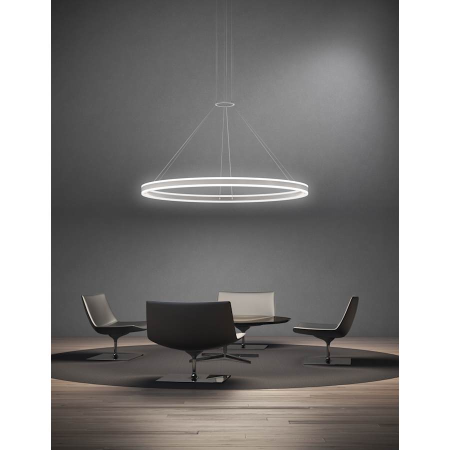Sonneman Double Corona 59" Wide Integrated LED Ring Chandelier with Acrylic Shades