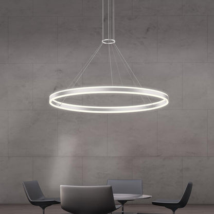 Sonneman Double Corona 59" Wide Integrated LED Ring Chandelier with Acrylic Shades