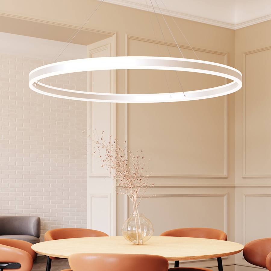 Sonneman Double Corona 59" Wide Integrated LED Ring Chandelier with Acrylic Shades