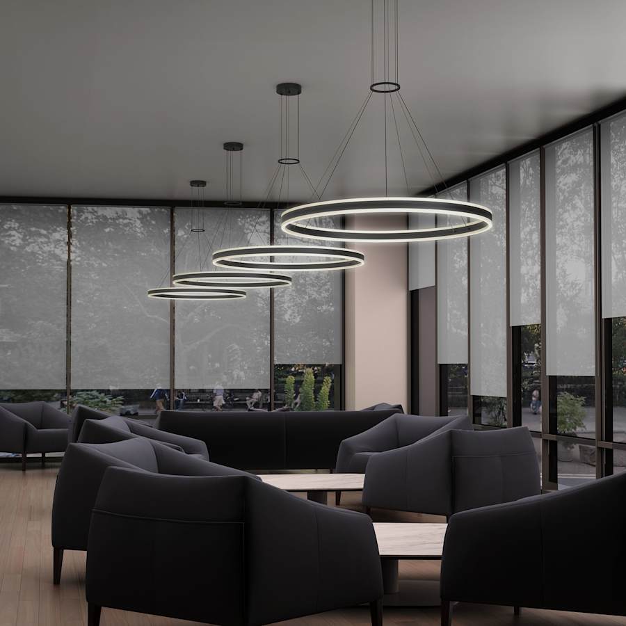 Sonneman Double Corona 59" Wide Integrated LED Ring Chandelier with Acrylic Shades