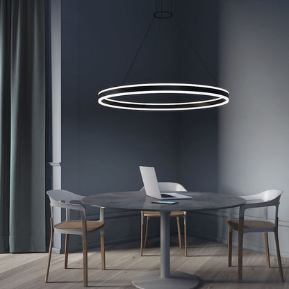 Sonneman Double Corona 59" Wide Integrated LED Ring Chandelier with Acrylic Shades