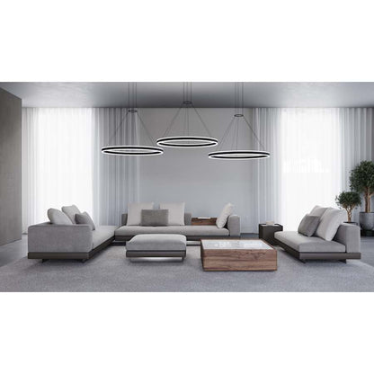 Sonneman Double Corona 59" Wide Integrated LED Ring Chandelier with Acrylic Shades