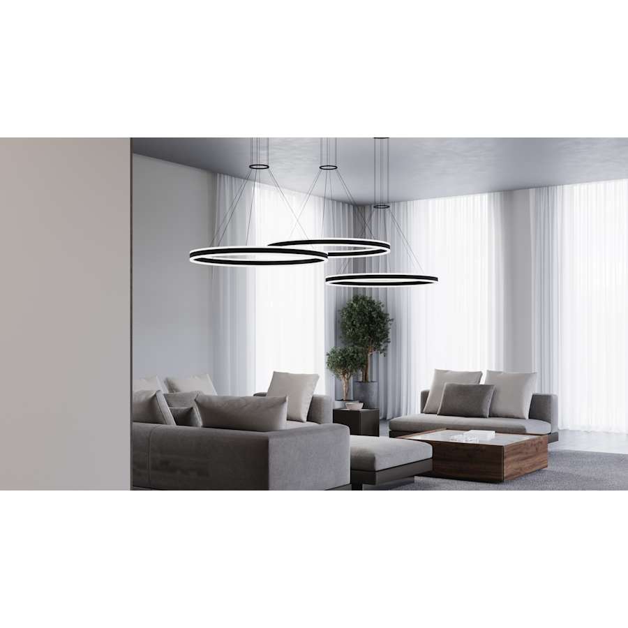Sonneman Double Corona 59" Wide Integrated LED Ring Chandelier with Acrylic Shades