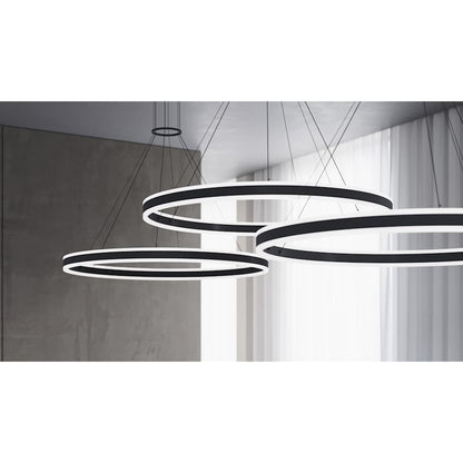 Sonneman Double Corona 59" Wide Integrated LED Ring Chandelier with Acrylic Shades