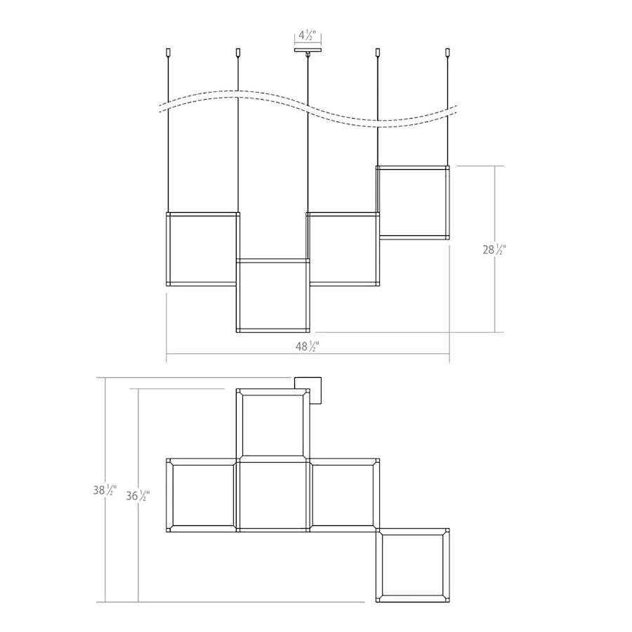 Sonneman Cubix 4 Light LED Pendant