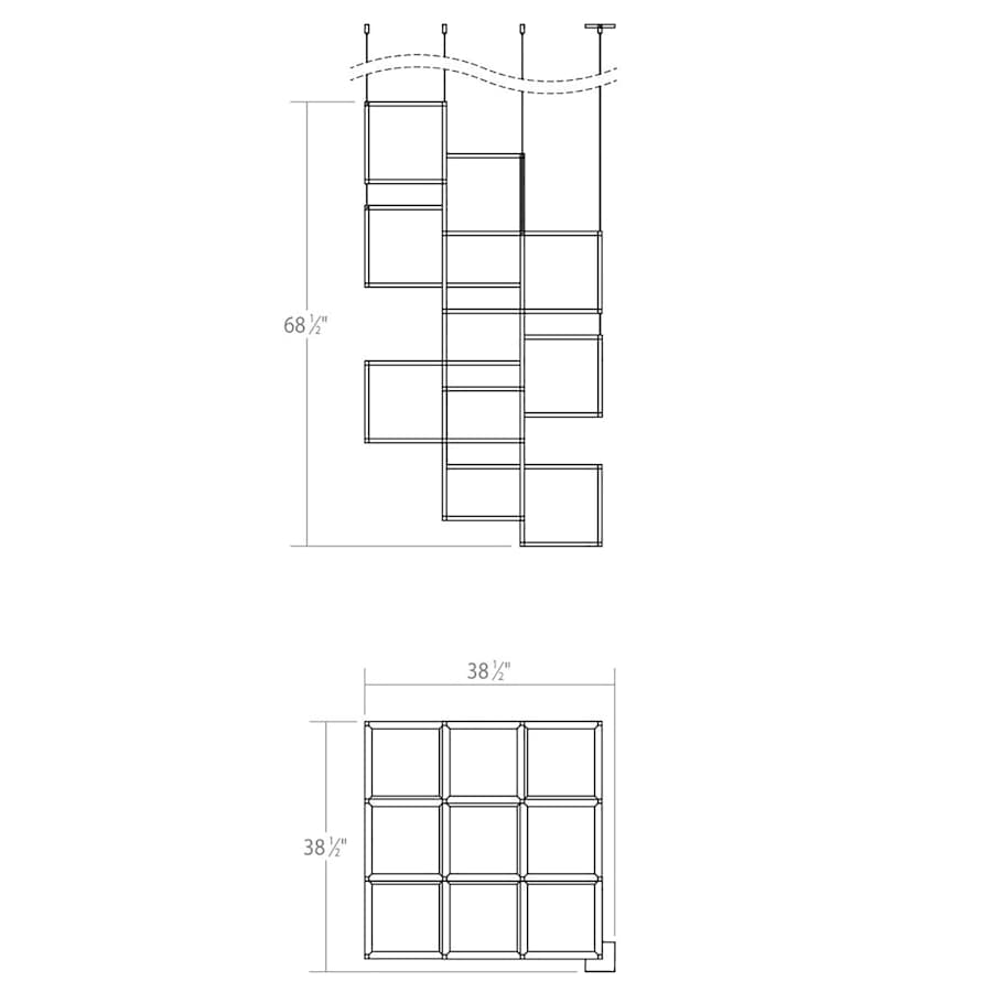 Sonneman Cubix 9 Light Vertical LED Pendant
